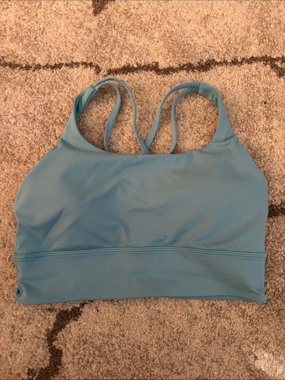 Lululemon - Energy Bra Long Line Strappy Back Blue Sports Bra!!